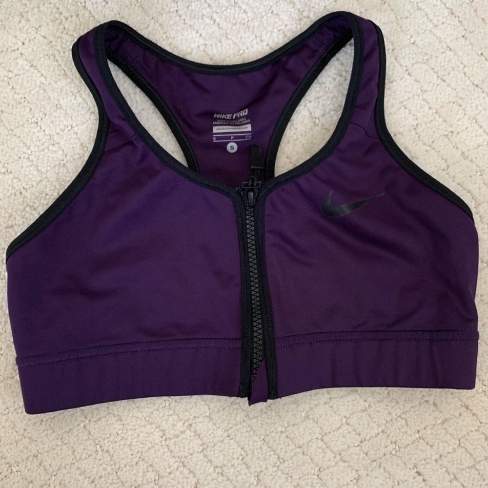 [Will be Available in Nov] 
Nike Pro Purple Zipper Sports Bra!